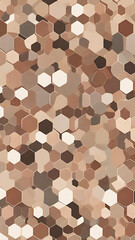 A geometric pattern of interlocking hexagons in muted earth tones, creating a modern and minimalist background for a mobile wallpaper