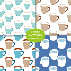 linen textured cups Seamless Pattern Background