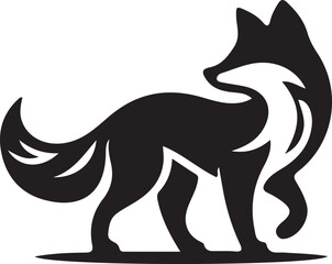 Fox icon silhouette vector style 