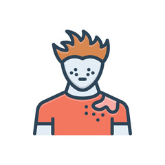 Color illustration icon for dermatitis