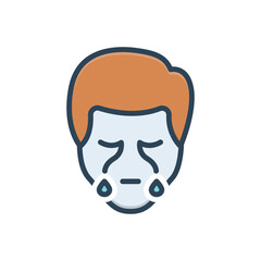 Color illustration icon for streaming eye