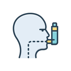 Color illustration icon for asthma