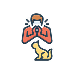 Color illustration icon for asthma