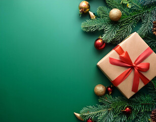 New year gifts on knitted background with christmas tree and toys