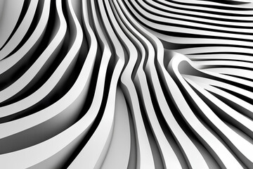 Naklejka premium Abstract line black and white texture 3d background
