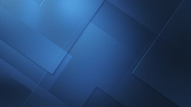 Modern square shapes motion design abstract corporate tech dark blue background. Seamless loop. 4K