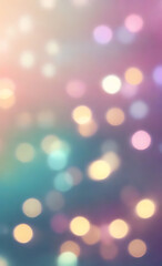 Fototapeta premium A soft blurred background featuring pastel-colored bokeh lights, creating a dreamy and soft-focus effect for a mobile wallpaper