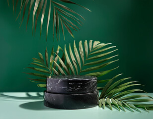 Black Podium With Gold Ornament