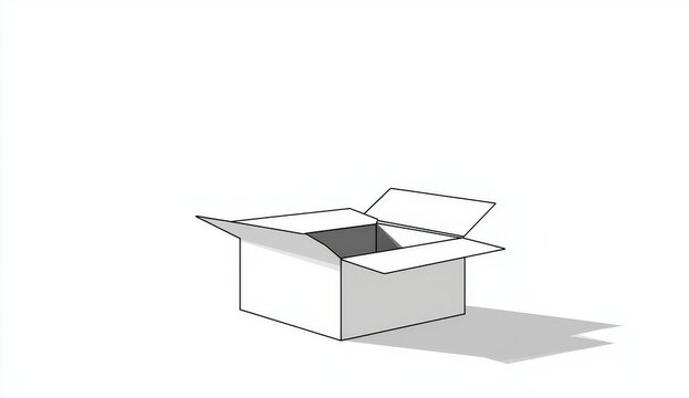 recommend clip art: A continuous one line drawing of a cardboard box. Speedy delivery, carton box, shipping and packaging. Transport, cardboard box in doodle style. Modern illustration.