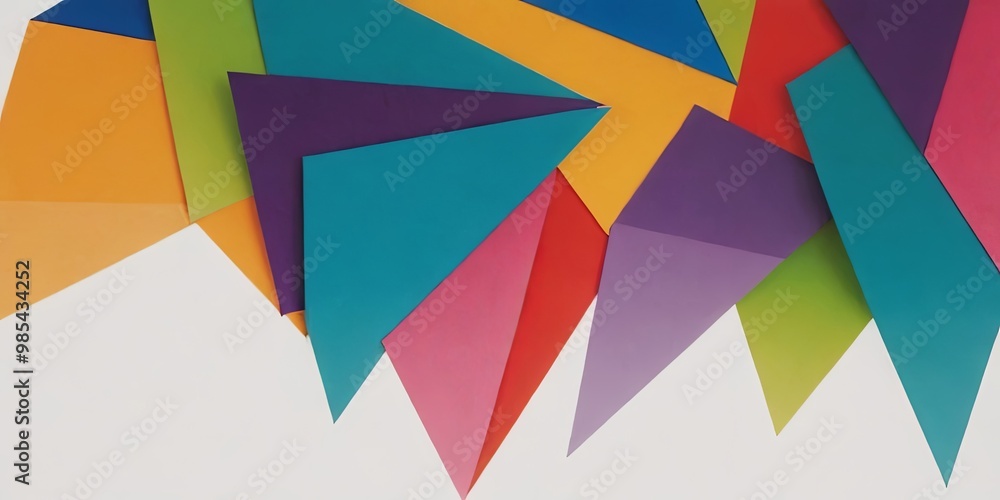 Poster A colorful array of paper triangles