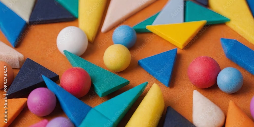 Aufkleber a colorful assortment of shapes and sizes, including triangles and squares