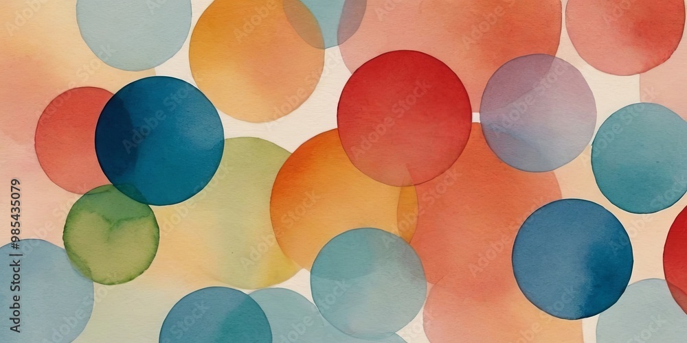 Poster a colorful painting of many different colored circles