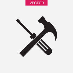 Hammer icon vector, simple flat black trendy style illustration for web and app..eps