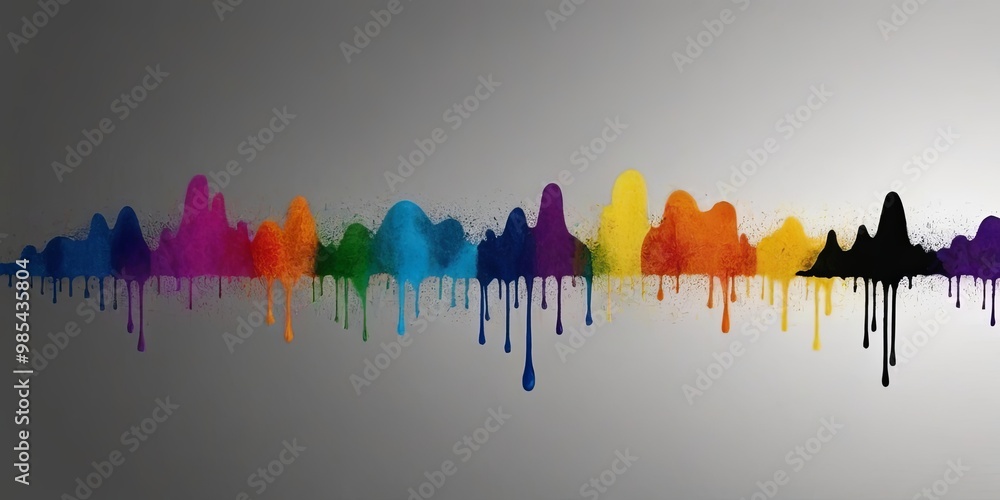 Poster a colorful spray paint line with a gray background