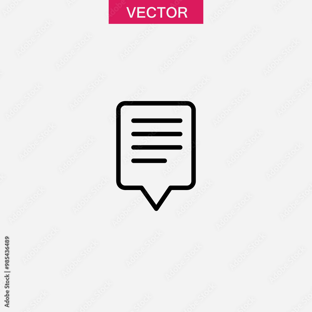 Poster chat icon vector logo, simple flat linear illustration for web and app..eps