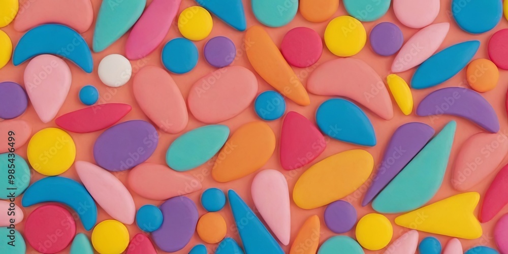 Aufkleber A colorful background with many different colored shapes