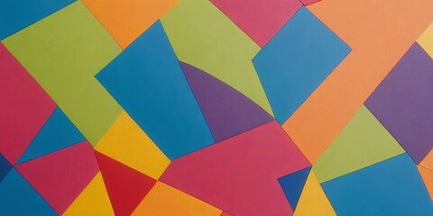 A colorful collage of squares and triangles