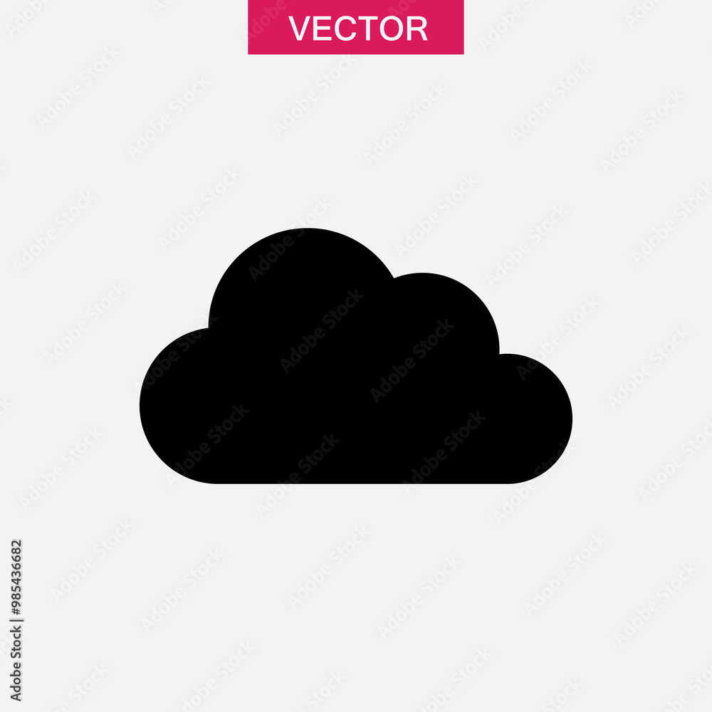 Poster cloud icon vector, flat black simple illustration for web and app..eps