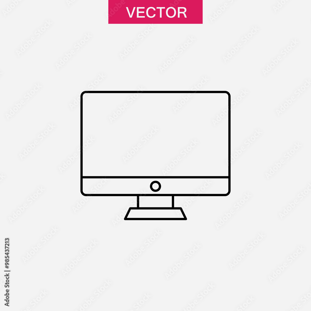Poster desktop monitor line icon , simple illustration for web and app..eps