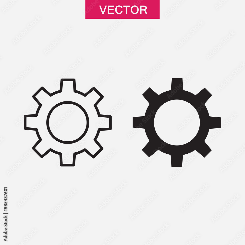 Poster gear icon vector, simple flat black linear illustration for web and app..eps