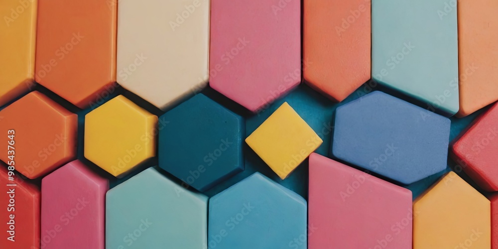 Aufkleber A colorful array of blocks in various shapes and sizes