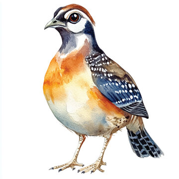 recommend clip art: Quail watercolor clipart illustration isolated