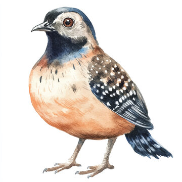 recommend clip art: Quail watercolor clipart illustration isolated
