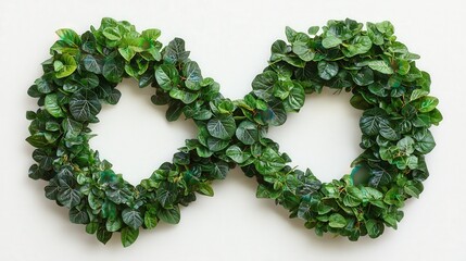 Green Leaves Infinity Symbol  Nature Pattern  Eco Concept