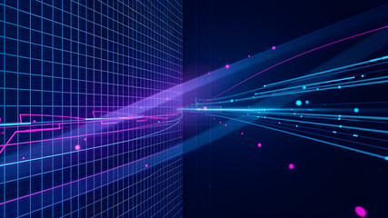 3d rendering of abstract technology background. Futuristic connection structure