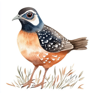 recommend clip art: Quail watercolor clipart illustration isolated