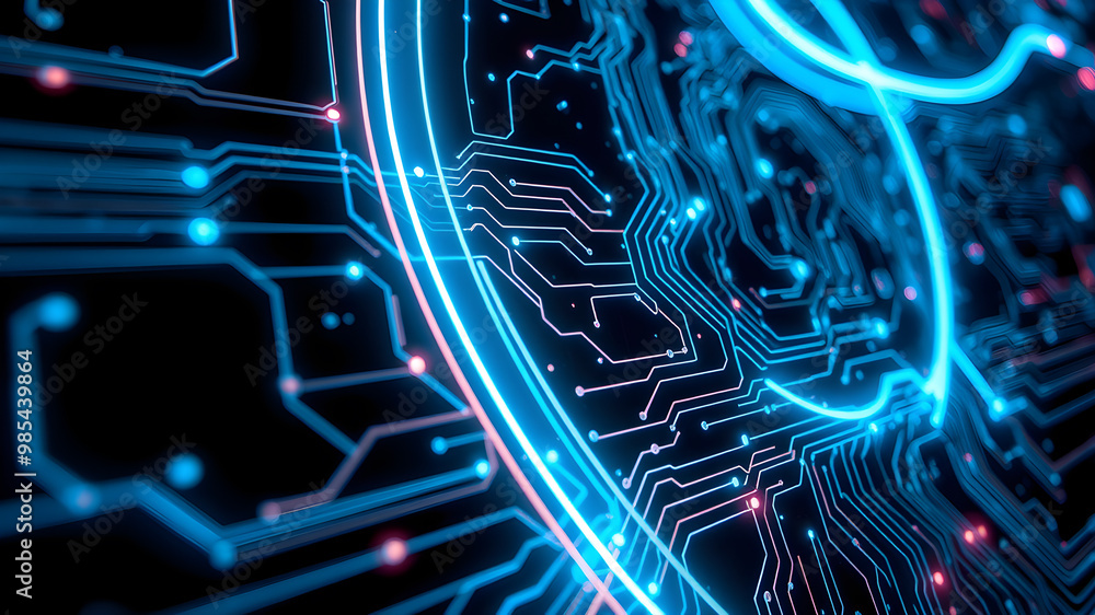 Poster circuit board background. technology concept. 3d rendering toned image