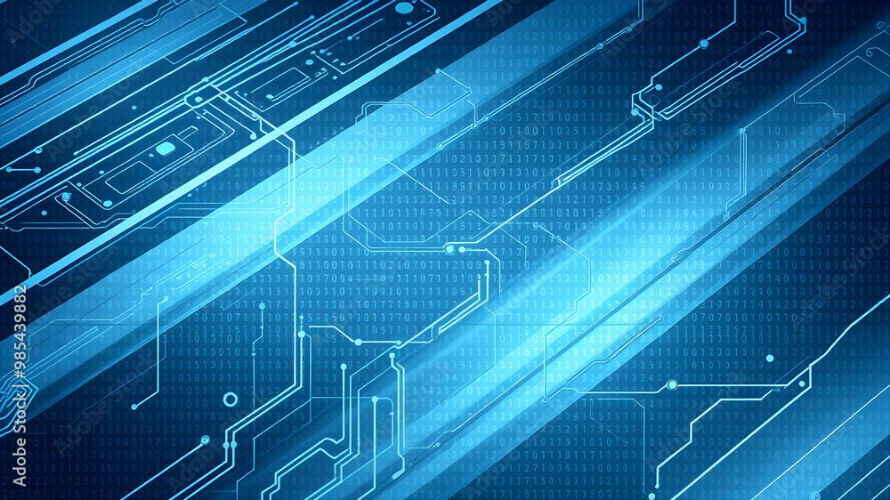 Poster abstract technology background with circuit board.