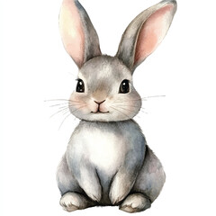 Rabbit watercolor clipart illustration isolated