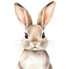 Rabbit watercolor clipart illustration isolated