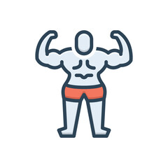 Color illustration icon for fitness