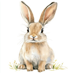 Rabbit watercolor clipart illustration isolated