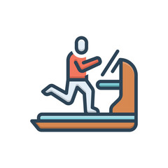 Color illustration icon for treadmill