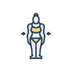 Color illustration icon for weight loss