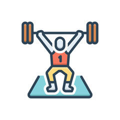 Color illustration icon for weightlifting