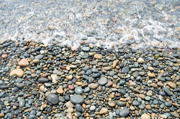 Wave and pebble on Mongdol Beach of Cheongsando Island near Wando-gun, South Korea