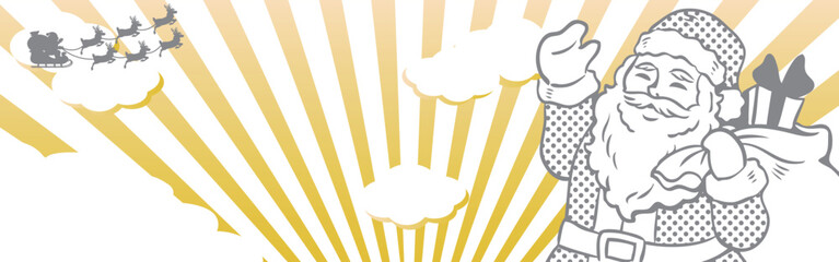 クリスマス　バナー　広告　サンタクロース　イラスト素材