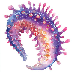 Sea Cucumber watercolor clipart illustration isolated