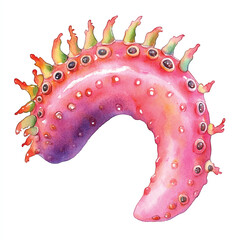 Sea Cucumber watercolor clipart illustration isolated