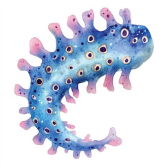 Sea Cucumber watercolor clipart illustration isolated
