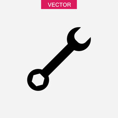 Wrench icon vector, simple flat black trendy style illustration for web and app..eps