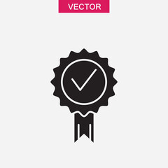 Rosette medal icon vector, flat black simple illustration for web and app..eps