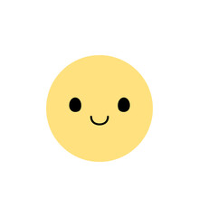 Cute white flower cartoon character with facial expression. Flat design illustration.