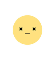 Fototapeta premium Cute white flower cartoon character with facial expression. Flat design illustration.