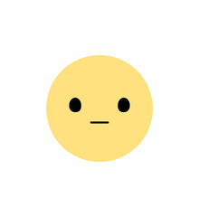 Cute white flower cartoon character with facial expression. Flat design illustration.