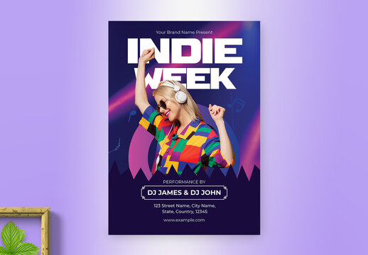 Indie Hip Hop Music Party Flyer Design